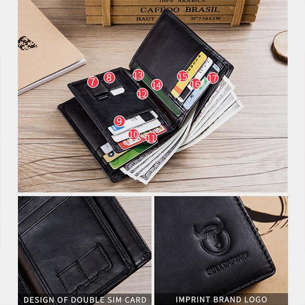 RFID Protection GenuineLeather Multi - Slot Wallet