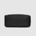 Black waterproof nylon crossbody bag bottom view