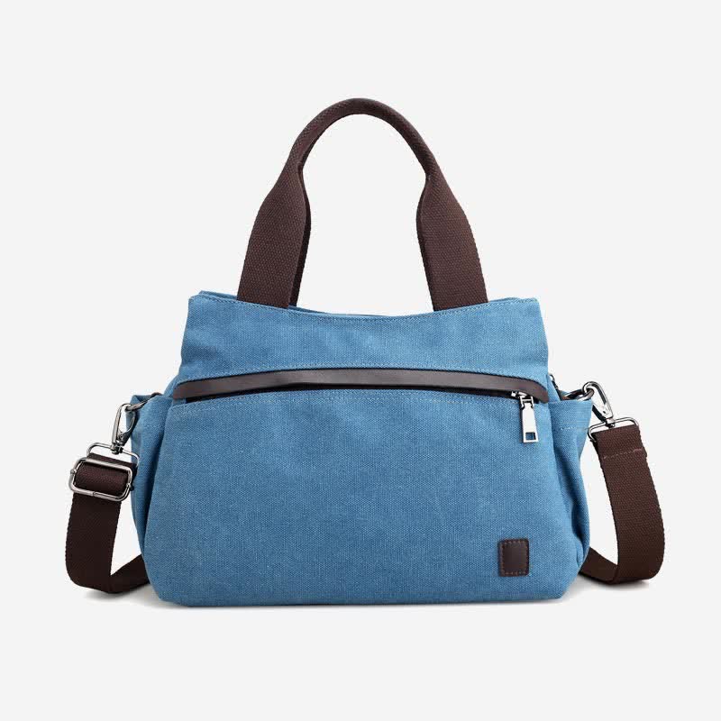 Women's Canvas Hobo Handbag – Multi - Pocket Shoulder Tote & Crossbody Bag