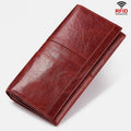 RFID blocking anti-theft genuine leather wallet