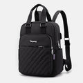Lightweight Embossed Embroidery Backpack with USB Charging Port – Perfect for Women on the Go