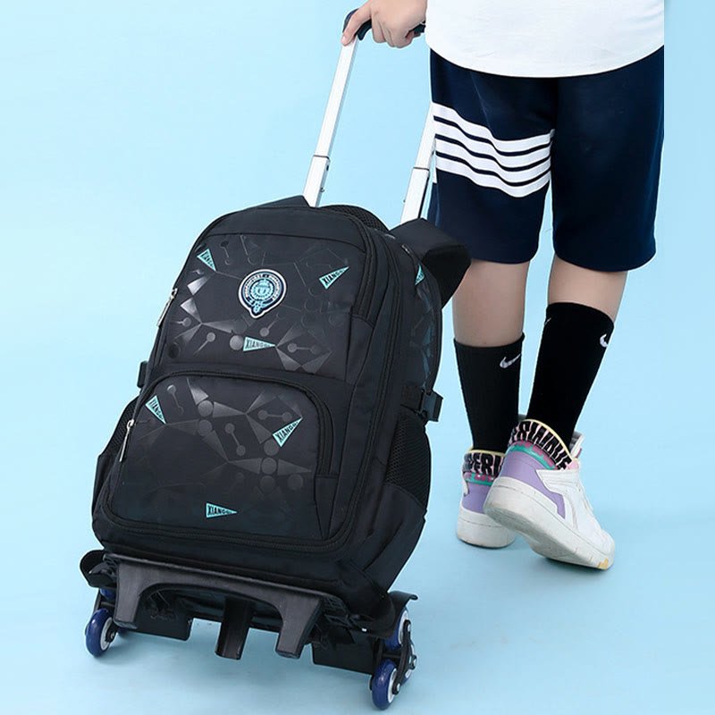 Rolling Wheels Backpack for Teens & Students – Multifunctional Travel Bookbag with Adjustable Straps