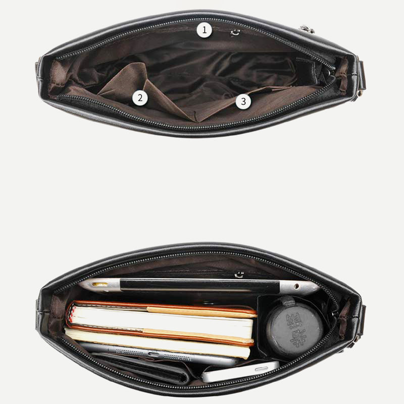 Men's soft PU leather crossbody messenger bag
