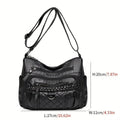Women's leather bag with multiple pockets