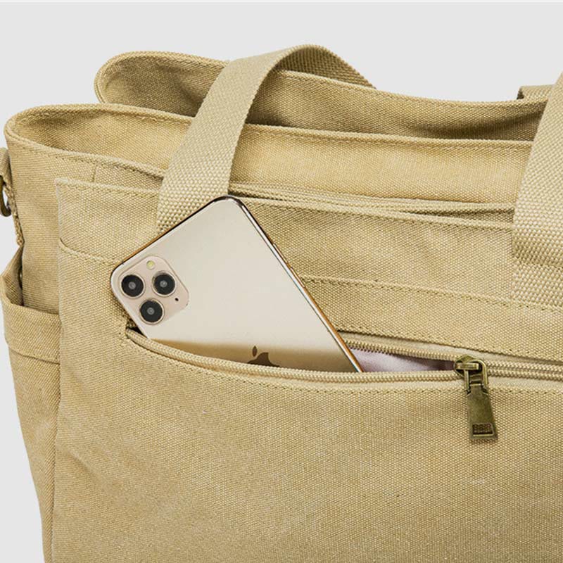 Ampia Borsa di Tela Unisex per Tutti i Giorni