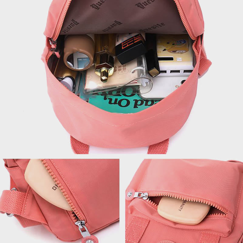 Women's pure color large capacity backpack