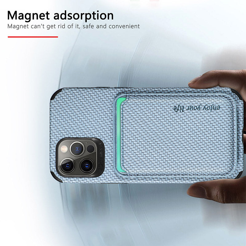 Magnetic iPhone wallet case with card holder
