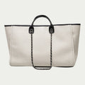 Crossbody Canvas Tote for Women – Chain Strap Bucket Bag