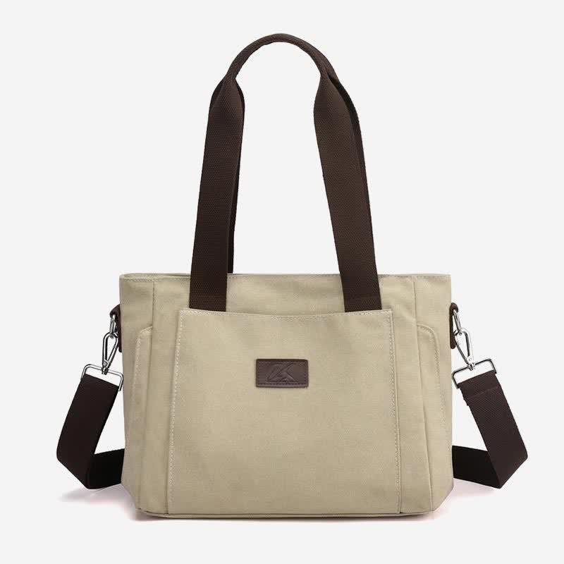 Women's Canvas Tote Shoulder Handbag – Casual Crossbody Purse Work Bag
