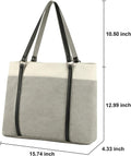 Women Laptop Tote Bag for Work – Lightweight Splice Canvas 15.6 Inch Handbag Purse