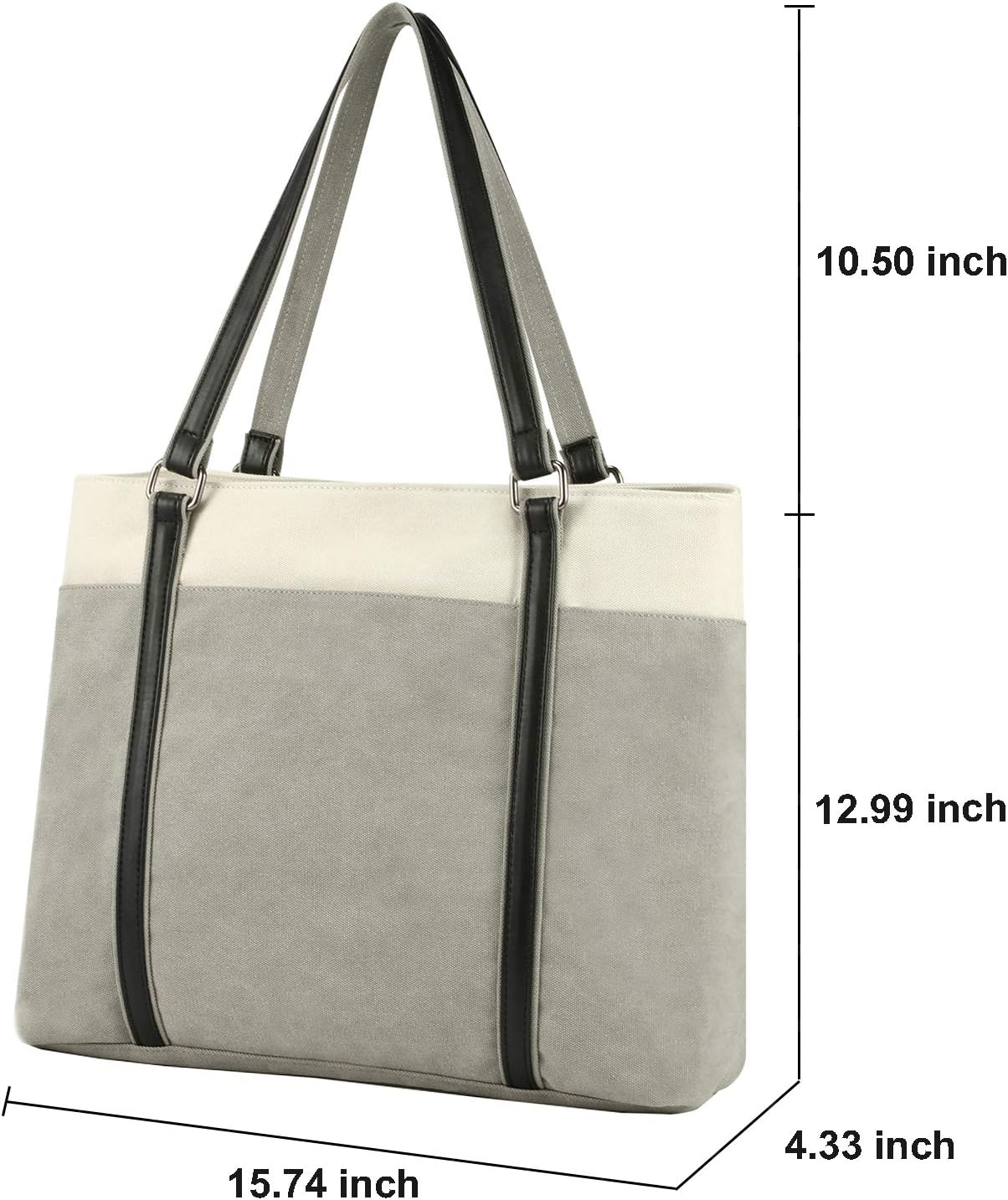 Women Laptop Tote Bag for Work – Lightweight Splice Canvas 15.6 Inch Handbag Purse