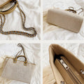 Crossbody Canvas Tote for Women – Chain Strap Bucket Bag
