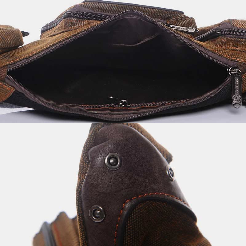 Men's vintage canvas sling crossbody bag