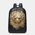3D animal head studded leather backpack