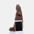 Vintage Canvas Sling Bag for Men - Black & Saddle Brown Crossbody Business Bag