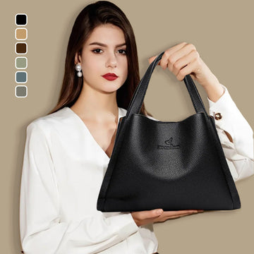 Embossed soft leather handbag
