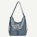 3 - Way Use Backpack Multi - Pocket Leather Zip Crossbody Shoulder Bag