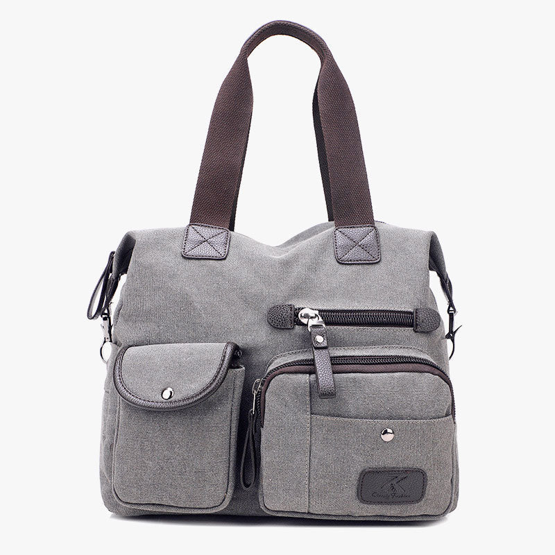 Large Capacity Durable British Style Canvas Tote Bag for Women – Stylish and Practical for Shopping, Travel, and Everyday Use