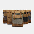 Canvas Leather Backpack Rucksack – Fits 15.6