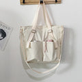 Waterproof Canvas Tote Bag for Women – Large Capacity Crossbody & Shoulder Bag for Students