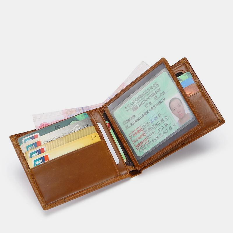 Retro RFID Multi - Slot Wallet – Leather, Stylish and Secure for Men