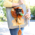 Pet Carrier for Small Animals - Travel Canvas Shoulder Bag with Cute Lion Design