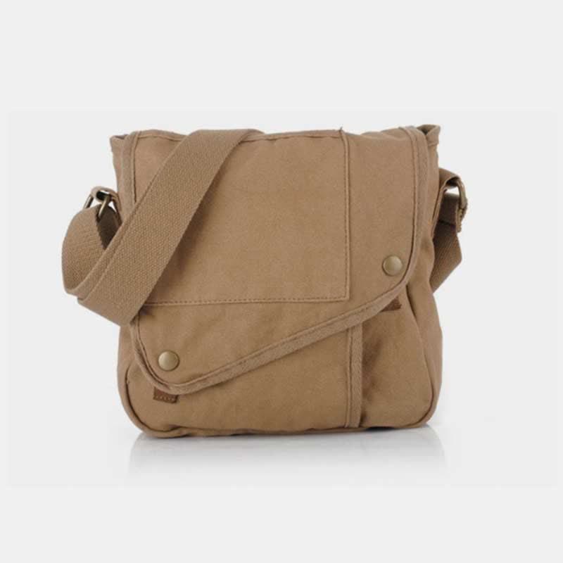 Small canvas messenger crossbody shoulder bag