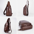 Large Capacity Genuine Leather Sling Bag for Men – Versatile Crossbody Chest Bag