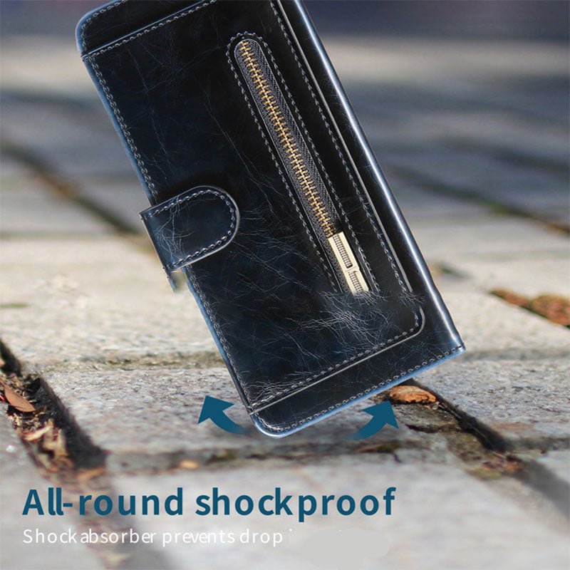 Wallet Case for iPhone - PU Leather Durable Phone Case with Card Slot