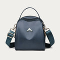 Deep blue wide-strap nylon crossbody bag for women