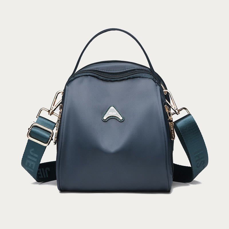 Deep blue wide-strap nylon crossbody bag for women
