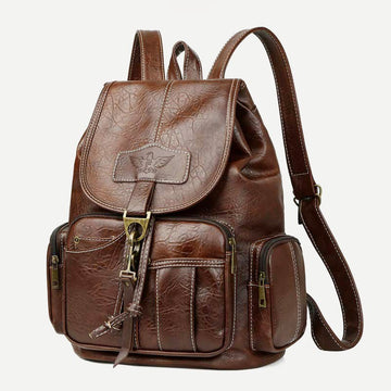Women's vintage vegan leather backpack purse