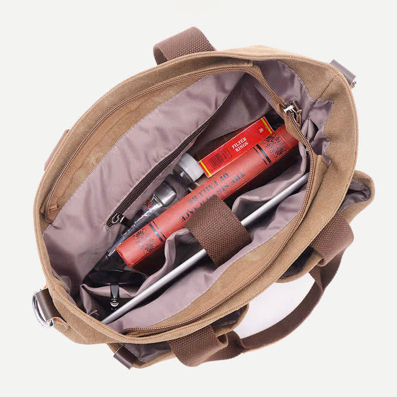 Unisex retro canvas shoulder work tote