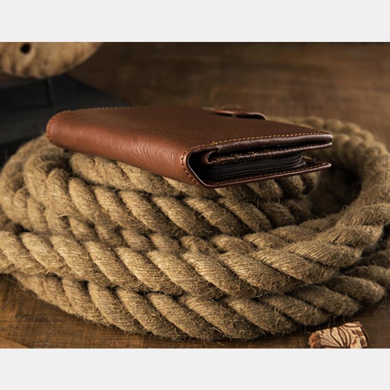 Premium Real Leather Large Capacity Vertical Wallet for Men – Slim, Durable & Stylish