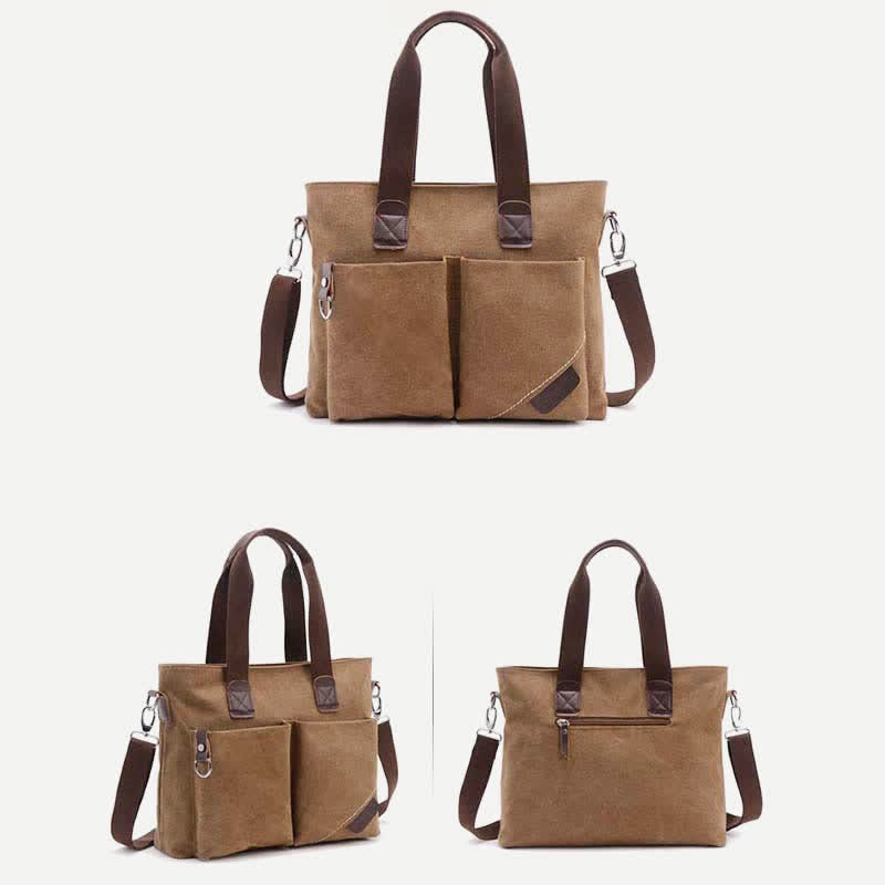 Unisex Canvas Shoulder Bag – Retro Casual Handbag & Work Tote