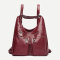 3-way leather backpack and crossbody shoulder bag