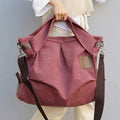 Women's large capacity canvas crossbody tote handbag
