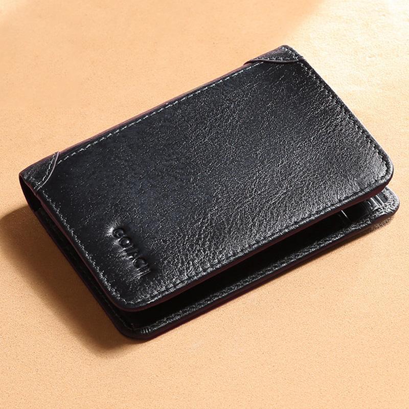 Genuine Leather RFID Multi - Card Bifold Wallet for Men - Secure & Stylish Business Wallet