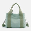 Solid Color Small Tote Triple Compartment Large Crossbody Canvas Purse