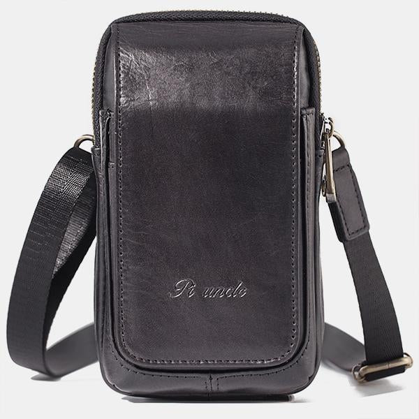 Genuine Leather Waist Bag – Multifunctional Messenger & Shoulder Bag for Men