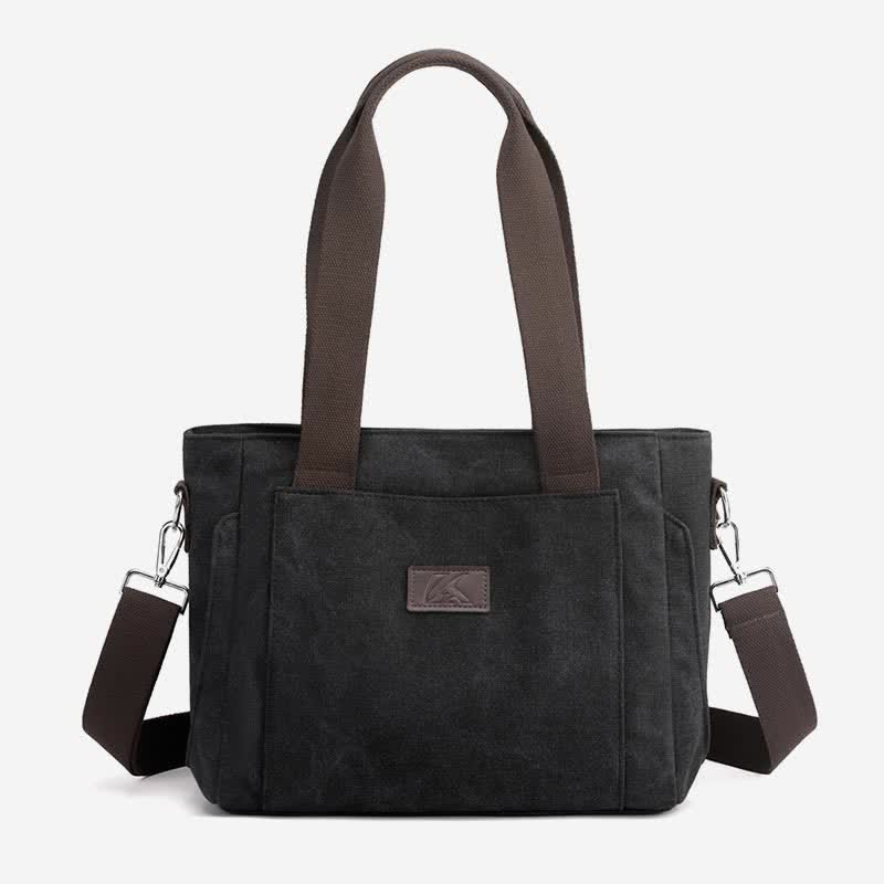 Women's Canvas Tote Shoulder Handbag – Casual Crossbody Purse Work Bag
