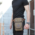 Men’s Retro Canvas Leg Bag – Outdoor Sports Crossbody with Adjustable Strap