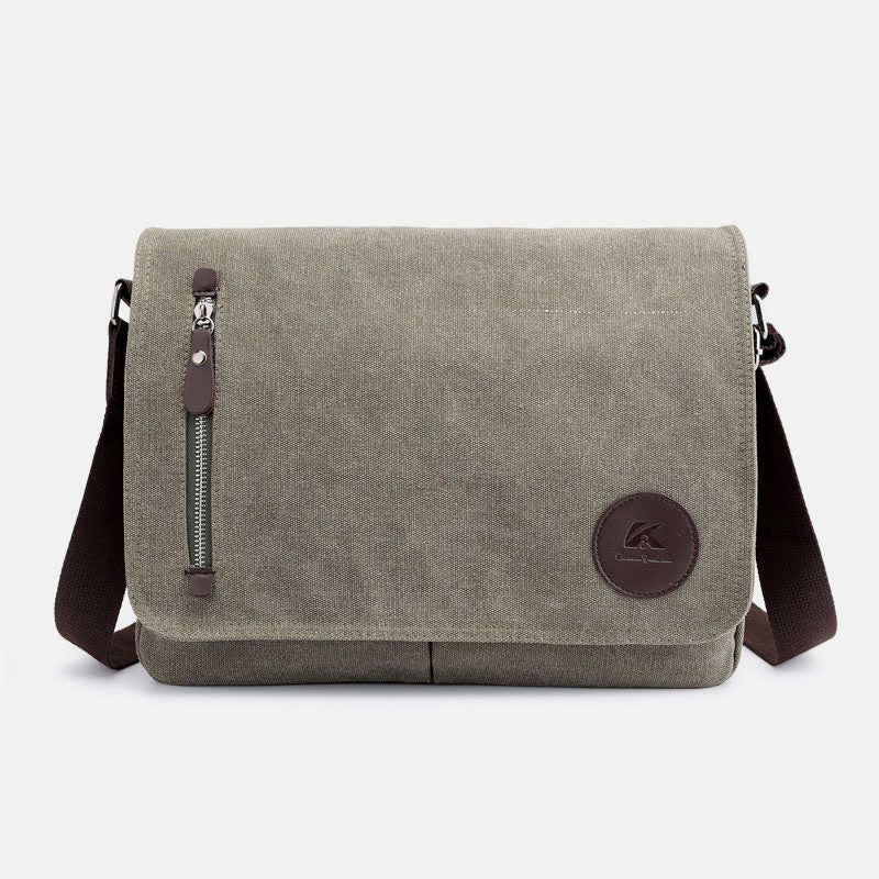 Canvas Messenger Bag for Men Travel Satchel Water Resistant Crossbody Bag