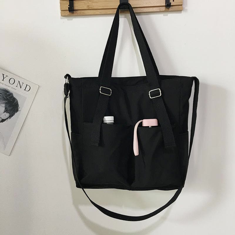 Waterproof Canvas Tote Bag for Women – Large Capacity Crossbody & Shoulder Bag for Students