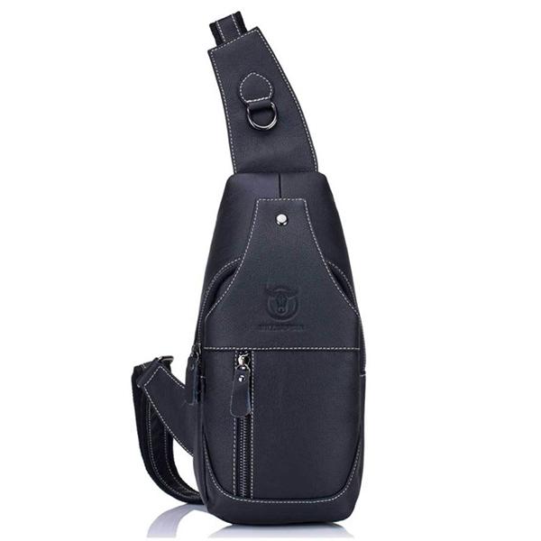 Men's Genuine Leather Sling Bag – Vintage Crossbody Backpack, Waterproof and Durable