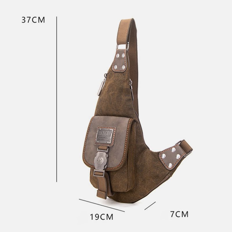 Multifunctional Canvas Chest Bag for Men – Leisure Crossbody Riding Bag