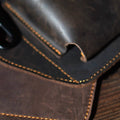 Vintage Leather Waist Phone Bag with Keychain | Outdoor Activity & Daily Use | Genuine Leather