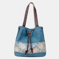 Women's large capacity printed canvas shoulder bag