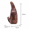 Men's Genuine Leather Sling Bag – Vintage Crossbody Backpack, Waterproof and Durable