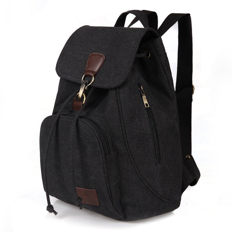 Vintage Canvas Backpack for Women & Girls – Drawstring Rucksack for School & Travel
